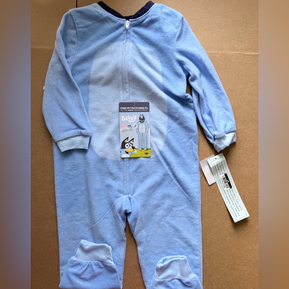 Kids One Piece Footie Pajama - Light Blue